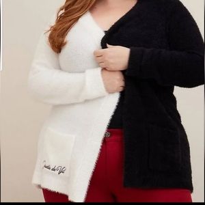 NEW, Disney Villians Cardigan, Cruella Devil, Black and White